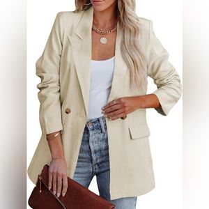 Womens Casual Office Blazer Jackets Front Open Cardigan Work Suit 2XL